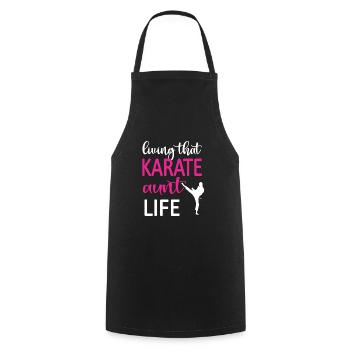 Meilleur cadeau de tante de karaté Tante fière de karaté - Tablier de cuisine - noir - Devant - AI Model Male 185 dark (185cm)
