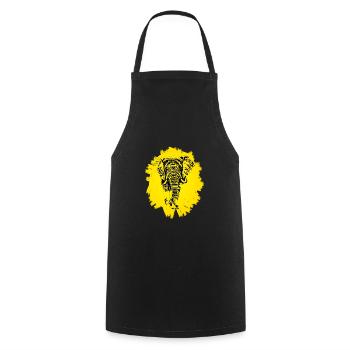 Éléphant - Tablier de cuisine - noir - Devant - AI Model Male 185 dark (185cm)