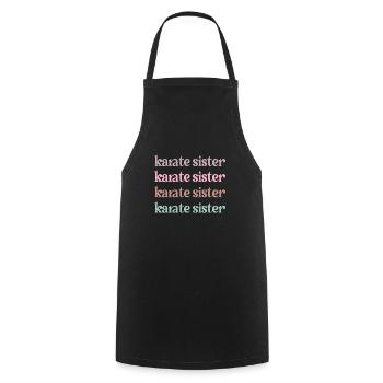 Cadeau de soeur de karaté Meilleur cadeau de soeur de karaté - Tablier de cuisine - noir - Devant - AI Model Male 185 dark (185cm)