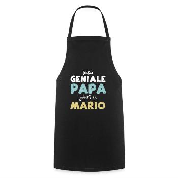 Dieser Geniale Papa Gehört Zu Mario - Kochschürze - Schwarz - Vorne - AI Model Male 185 dark (185cm)