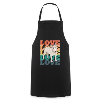 Bull Terrier - Amour - Tablier de cuisine - noir - Devant - AI Model Male 185 dark (185cm)