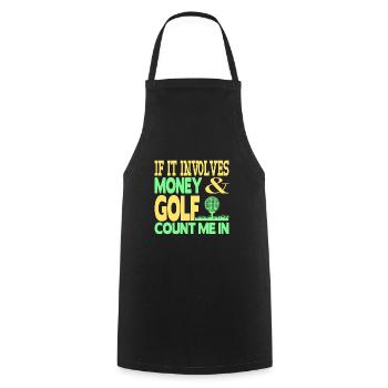 Geld und Golf - Kochschürze - Schwarz - Vorne - AI Model Male 185 dark (185cm)