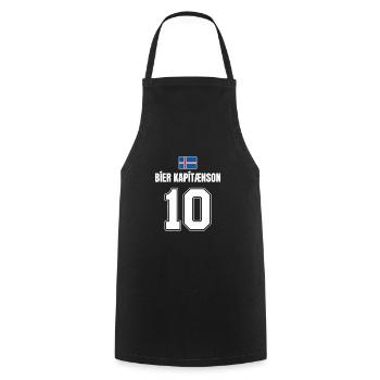 Fußball Island Sauf Trikot Bier Kapitaenson 10 - Kochschürze - Schwarz - Vorne - AI Model Male 185 dark (185cm)