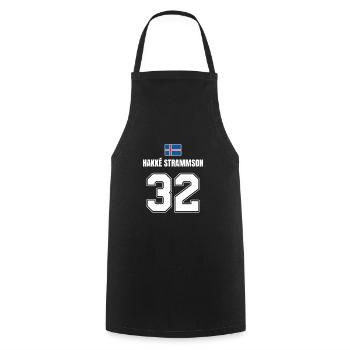Fußball Island Sauf Trikot Hakke Strammson 32 - Kochschürze - Schwarz - Vorne - AI Model Male 185 dark (185cm)