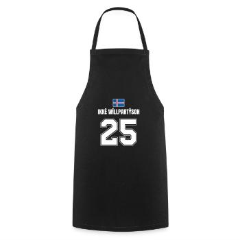 Fußball Island Sauf Trikot Ikke Willpartyson 25 - Kochschürze - Schwarz - Vorne - AI Model Male 185 dark (185cm)