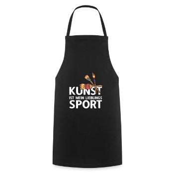 Kunst ist mein Lieblingssport Malerei Malermeister - Kochschürze - Schwarz - Vorne - AI Model Male 185 dark (185cm)