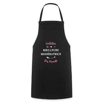 Certifiée meilleure modératrice du monde - Tablier de cuisine - noir - Devant - AI Model Male 185 dark (185cm)