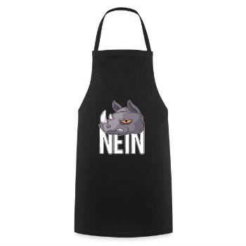 Afrika Nashorn Lustiger Spruch Nein - Kochschürze - Schwarz - Vorne - AI Model Male 185 dark (185cm)