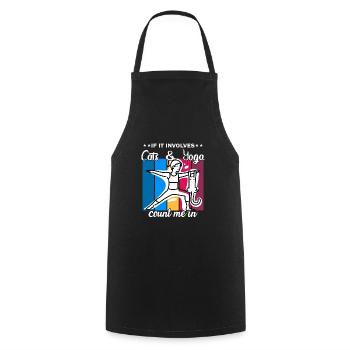 If It Involves Cats & Yoga count me in - Cooking Apron - black - Front - AI Model Male 185 dark (185cm)