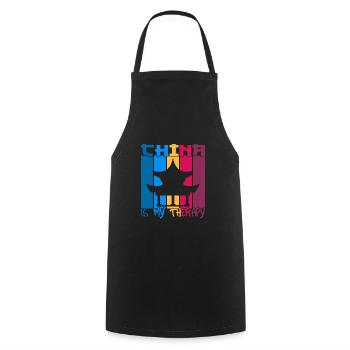 China is my therapy - Cooking Apron - black - Front - AI Model Male 185 dark (185cm)
