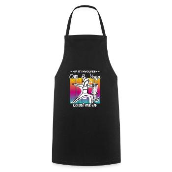 If It Involves Cats & Yoga count me in - Cooking Apron - black - Front - AI Model Male 185 dark (185cm)