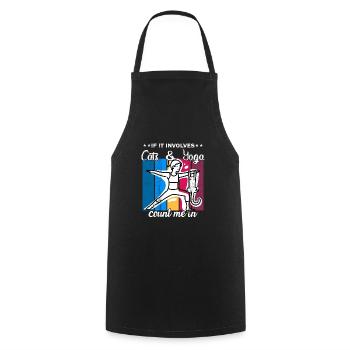 If It Involves Cats & Yoga count me in - Cooking Apron - black - Front - AI Model Male 185 dark (185cm)