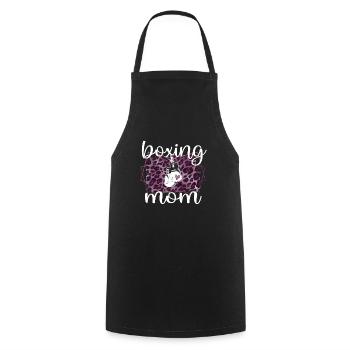 Boxmama Gift Proud Boxing Mother By Boxer Mama - Cooking Apron - black - Front - AI Model Male 185 dark (185cm)
