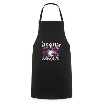 Boxe Sœur Fière Boxe Sœur Boxer Cadeau - Tablier de cuisine - noir - Devant - AI Model Male 185 dark (185cm)