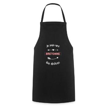Je suis une bretonne qui déchire - Tablier de cuisine - noir - Devant - AI Model Male 185 dark (185cm)