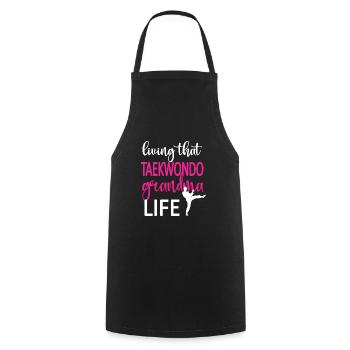 Taekwondo Grand-mère Fière Taekwondo Grand-mère Cadeau - Tablier de cuisine - noir - Devant - AI Model Male 185 dark (185cm)