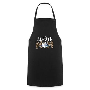 Fière maman nageuse Maman nageuse Maman - Tablier de cuisine - noir - Devant - AI Model Male 185 dark (185cm)