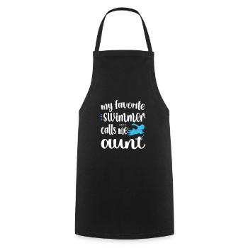 Proud Swimming Aunt Swimmer Swimming Aunt - Cooking Apron - black - Front - AI Model Male 185 dark (185cm)