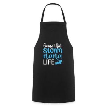 Fière natation Nana Nageuse Nana Grand-mère Cadeau - Tablier de cuisine - noir - Devant - AI Model Male 185 dark (185cm)