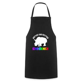 Save The Chubby Unicorns Nashorn Tiermotiv - Kochschürze - Schwarz - Vorne - AI Model Male 185 dark (185cm)
