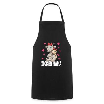 Zicken Mama für einen Ziegen Mama - Kochschürze - Schwarz - Vorne - AI Model Male 185 dark (185cm)