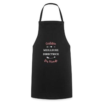 Certifiée meilleure Directrice du monde - Tablier de cuisine - noir - Devant - AI Model Male 185 dark (185cm)