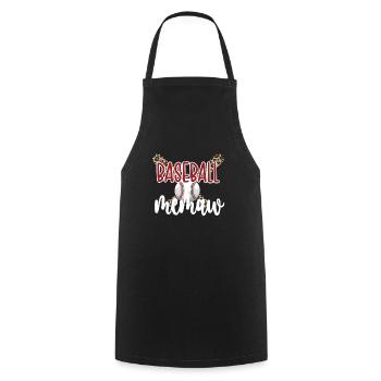 Memaw Grandma Of a Baseball Player Baseball Memaw - Cooking Apron - black - Front - AI Model Male 185 dark (185cm)