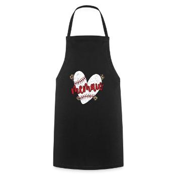 Memaw Grandma Of a Baseball Player Baseball Memaw - Cooking Apron - black - Front - AI Model Male 185 dark (185cm)