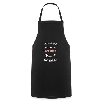 Je suis une Rolande qui déchire - Tablier de cuisine - noir - Devant - AI Model Male 185 dark (185cm)