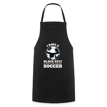 Funny football black belt in football - Cooking Apron - black - Front - AI Model Male 185 dark (185cm)