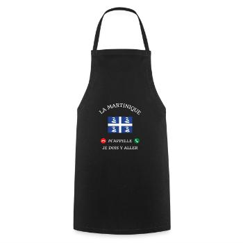la martinique m appelle humour martiniquais homme - Tablier de cuisine - noir - Devant - AI Model Male 185 dark (185cm)