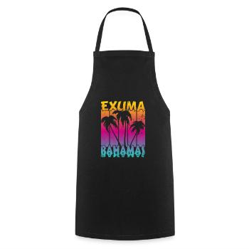 Vintage Exuma Bahamas Sonnenuntergang - Kochschürze - Schwarz - Vorne - AI Model Male 185 dark (185cm)