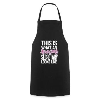 Secretary Gift Office Worker Appreciation - Cooking Apron - black - Front - AI Model Male 185 dark (185cm)