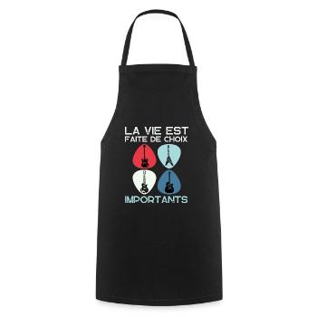Guitariste humour guitare cadeau homme femme - Tablier de cuisine - noir - Devant - AI Model Male 185 dark (185cm)