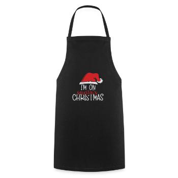 Je suis au Noël du Père Noël - Tablier de cuisine - noir - Devant - AI Model Male 185 dark (185cm)