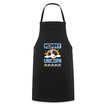 Mama Einhorn Licorne - Tablier de cuisine - noir - Devant - AI Model Male 185 dark (185cm)