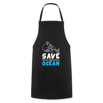 Whale Fish Life Environmental Protection Planet Ocean Sea - Cooking Apron - black - Front - AI Model Male 185 dark (185cm)