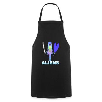 I love aliens - Cooking Apron - black - Front - AI Model Male 185 dark (185cm)