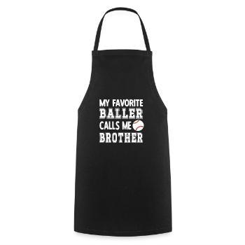 Fier frère de baseball du joueur de baseball frère - Tablier de cuisine - noir - Devant - AI Model Male 185 dark (185cm)
