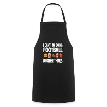 Proud Football Brother of a Football Player - Cooking Apron - black - Front - AI Model Male 185 dark (185cm)