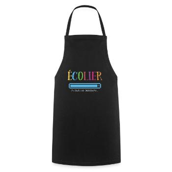 Écolier en cours de chargement retour à l'école - Tablier de cuisine - noir - Devant - AI Model Male 185 dark (185cm)