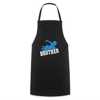 Proud Swimming Brother Brother Of a Swimmer - Cooking Apron - black - Front - AI Model Male 185 dark (185cm)
