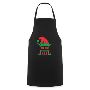 Drôle je suis l’elfe affamé Design de Noël - Tablier de cuisine - noir - Devant - AI Model Male 185 dark (185cm)