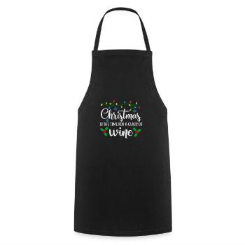 Ugly Christmas Christmas is the time for wine - Cooking Apron - black - Front - AI Model Male 185 dark (185cm)