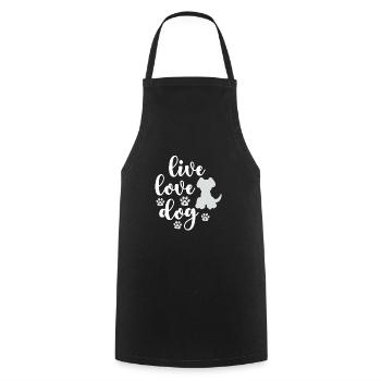 Vie Amour Chiens - Tablier de cuisine - noir - Devant - AI Model Male 185 dark (185cm)