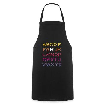 Hi Alphabet - Cooking Apron - black - Front - AI Model Male 185 dark (185cm)