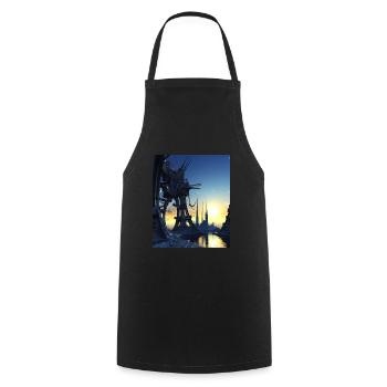 Science Fiction City Future - Cooking Apron - black - Front - AI Model Male 185 dark (185cm)