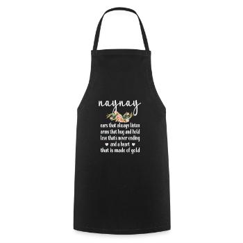 Naynay Grand-mère Cadeau de fête des mères Naynay Grand-mère - Tablier de cuisine - noir - Devant - AI Model Male 185 dark (185cm)