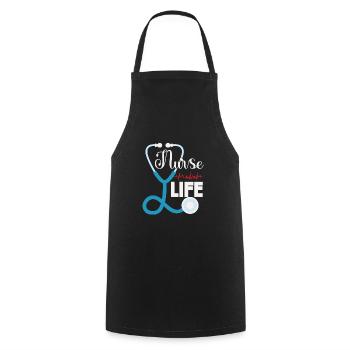 Nurse Life - Cooking Apron - black - Front - AI Model Male 185 dark (185cm)