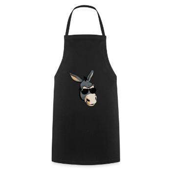 Cool donkey with sunglasses - Cooking Apron - black - Front - AI Model Male 185 dark (185cm)